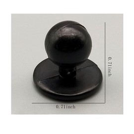Duolai 100pcs Black Ball Plastic Chef Coat Stud Button Round Movable Jacket Chef Button for Clothing Decorative Accessories