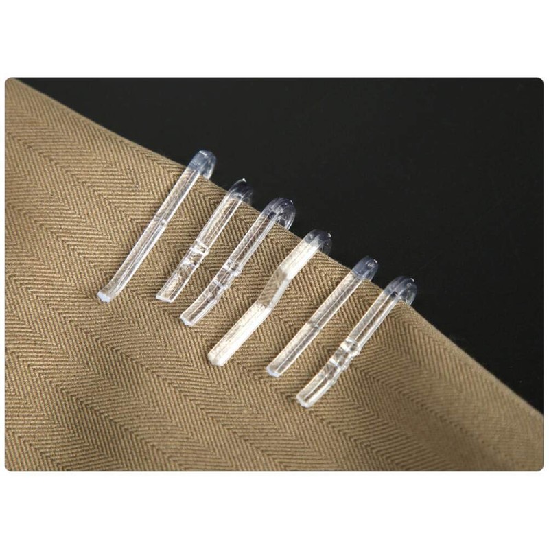 100 Pcs Clear Plastic Shirt Clips with Teeth Shirts Folding