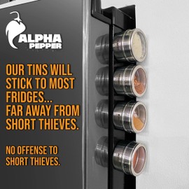 Ghost Pepper Powder - 1 oz. - Add Fiery Flavor to Cooking or Hot Sauce. Magnetic Tin with Pouring Ports. Use magnet to store up high away from children.