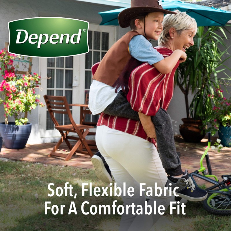Depend FIT-FLEX Incontinence Underwear for Women, Maximum Absorbency, L, Tan