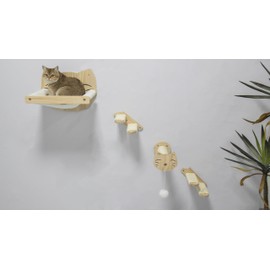 SHOPTEDDYUSA-Cat Wall Climber, cat Shelves, cat Wall Shelves, cat Wall Furniture, cat Climbing Wall, cat Shelves for Wall, Wall Mounted cat Furniture, cat Wall Climbing. Set X 3.
