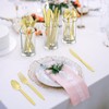 Dealusy 300 Count Extra Heavy Duty Gold Plastic Silverware, 100