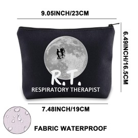 JNIAP Respiratory Therapist Makeup Bag RT Gifts Respiratory Therapy Gifts Respiratory Nurse Zipper Bag, R.T. mb, Fit