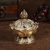 Charcoal Incense Burner Zinc Alloy Vintage Lotus Shape Charcoal Incense