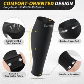 CAMBIVO Calf Bandage, Compression Stockings for Women and Men, 2 Pairs, Calf Compression, Support Stockings, Compression Socks, Calf Leg Warmers for Sports, Football, Running, Swelling, Recovery