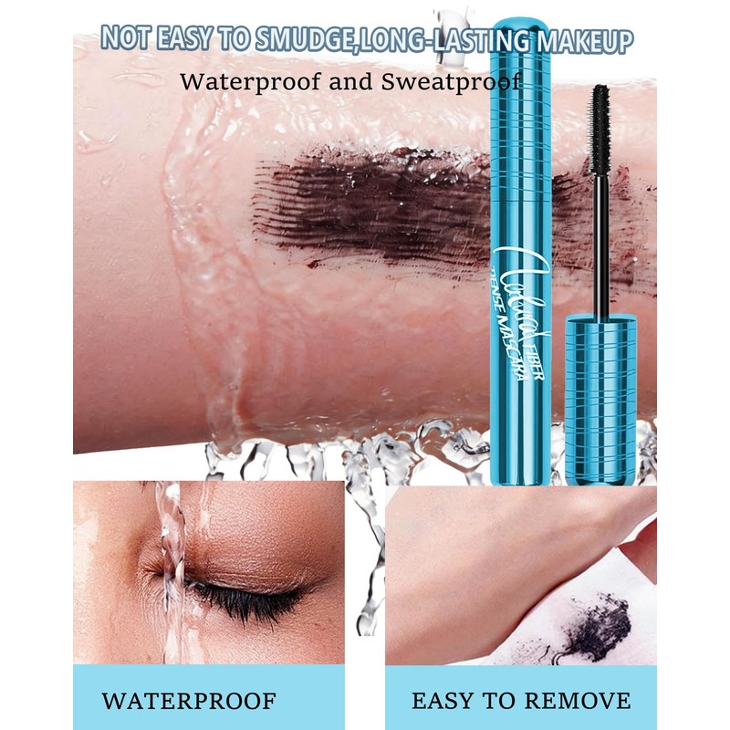 Mascara for Older Women 60 Plus,Black Waterproof Prime Mascara,2Pcs