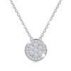 SAVORI 925 Sterling Silver Round Pave Cubic Zirconia Pendant Necklace,