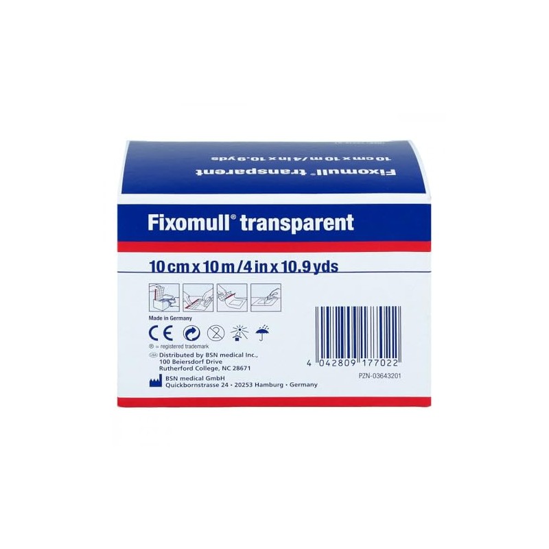 BSN Medical - Nastro adesivo Fixomull trasparente, 10 m x