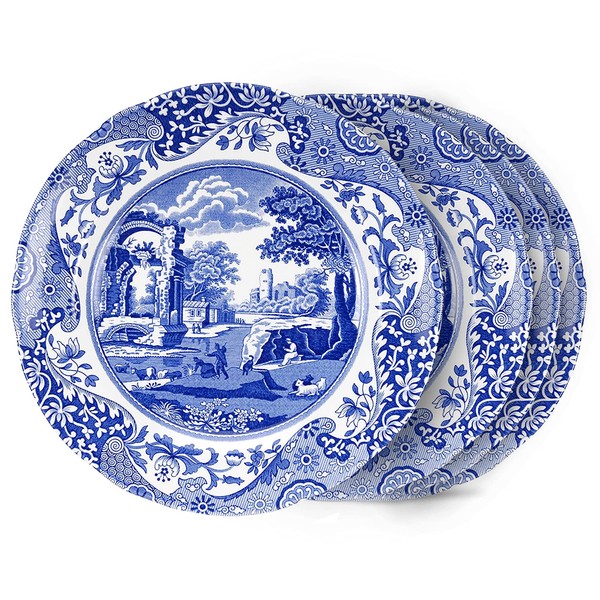 Spode Blue Italian Salad Plates Set of 4, 7.25”, Fine