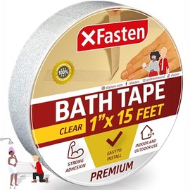 Cinta antideslizante XFasten para bañeras y duchas, 1 pulgada por 15 pies (2,54cm x 4,57m)