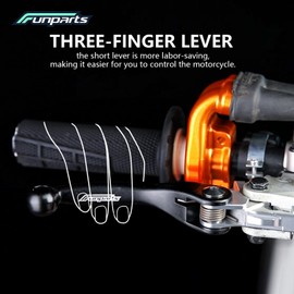Funparts Dirt Bike Brake Clutch Lever Titanium Alloy for SX SXF SXS SXSF EXC EXCF XC XCW XCF XCFW XCRW EXCR 250 300 350 400 450 500 530, Hydraulic Brake Levers Adjustable CNC Anodized Orange