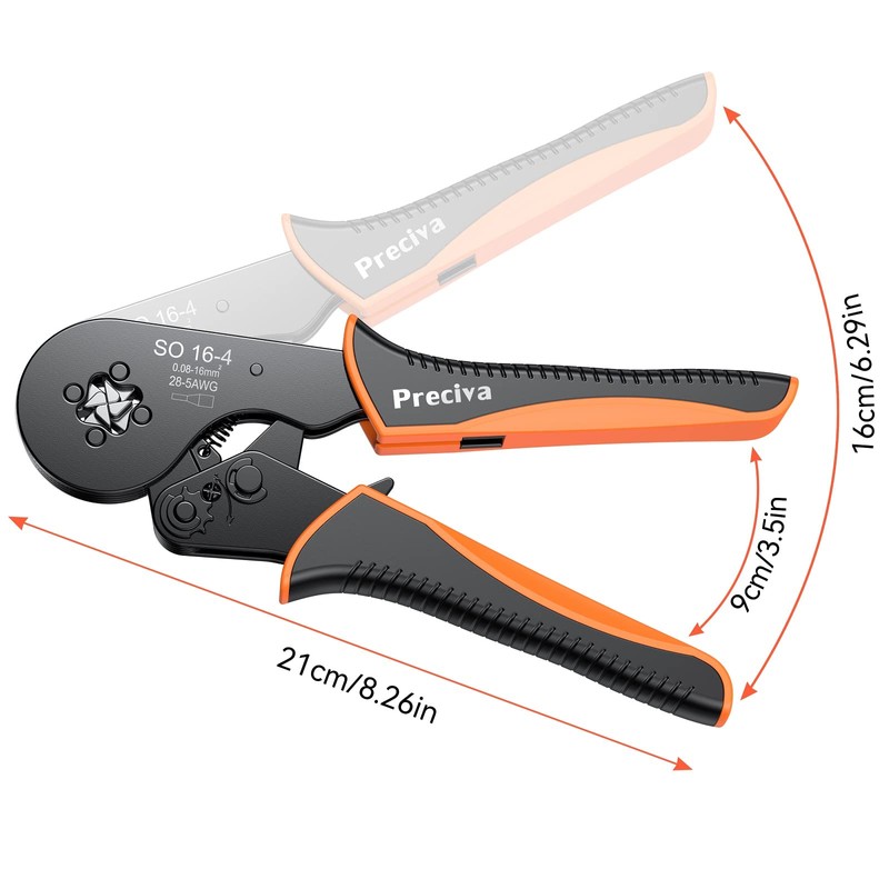 0.08-16mm² Bootlace Ferrule Crimping Tool, Preciva AWG 28-5 Crimping Tools