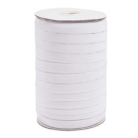 Bestewelry 12mm Flat Elastic Cord with Spool for Clothing, Sewing, Crafts, 100 Yards White