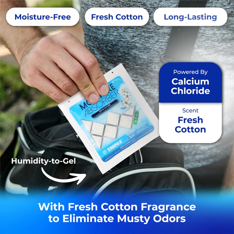 Zarpax Moisture Absorber Sachets Fresh Cotton 1.4 oz - Remove