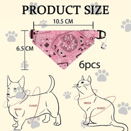 6 Pack Washable Dog Bandanas ，Adjustable Boho Style Pet Scarves for Small to Medium Dogs and Cats Stylish, Durable, and Soft Pet Accessories for Everyday Wear Special Occasions