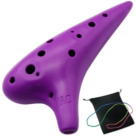 Aestivate Plastic Ocarina Instrument 12 Hole Ocarina Alto C 12-Hole Ocarina Instrument Easy Instrument for Children, Beginners Pointed Ocarina(Purple)