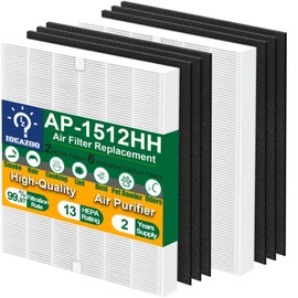 AP-1512HH Air Purifier Replacement Filter Set Compatible with Coway Airmega AP-1512HH,AP-1518 and Airmega 200M Air Purifier, 2 True HEPA and 6 Carbon Pre-Filters, Compared to Part # 3304899