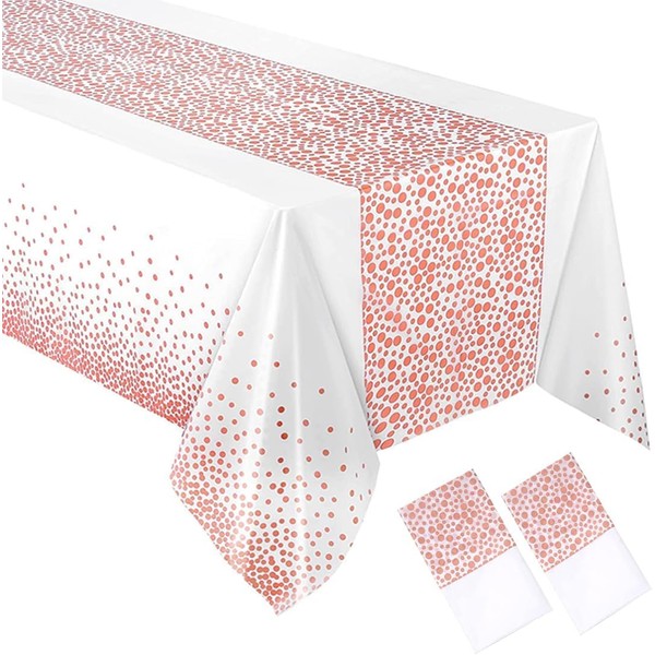 CCSGUI Store Plastic Disposable Tablecloths, 2 Pack 54" x 108"