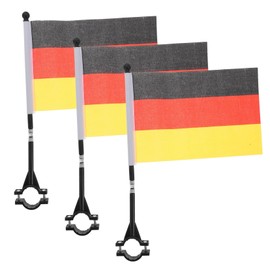 Yardwe Yardwe 3St Fahrradfahne deutschland flagge deutsche flagge Fahrradlenkerflagge Fahrradflaggenhalter Flaggendekoration Fahrradanh?nger-Flagge Kinderwagen Flagge Golfwagen-Flagge Plastik