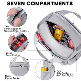Artelaris Insulated Lunch Bag for Women,Leak-Proof Cooler Lunch Box, Cooling Tote for Adult,with 7 Pockets,Adjustable Strap(15 Liters)