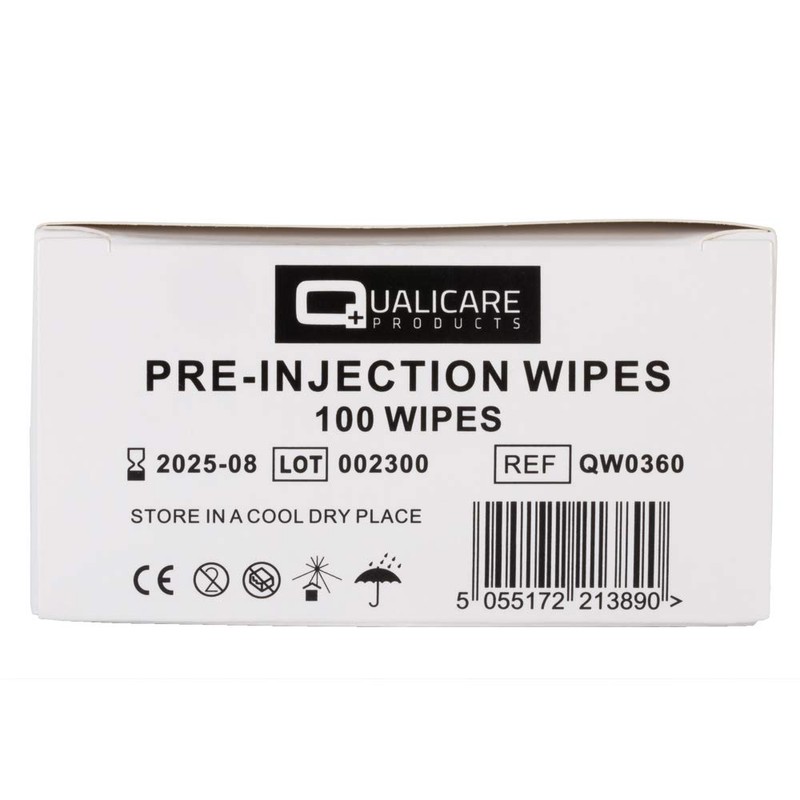 Pre-Injection Wipes Swabs (Boxed) 70% Alcohol x 100