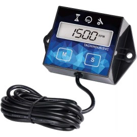 Runleader LCD Inductive Hour Meter Tachometer SVC Maintenance 2/4 Stroke Gasoline Engine