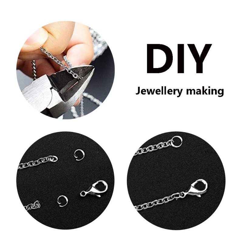 Flat Cable Link Chain Necklace Stainless Steel Twisted Chains Silver