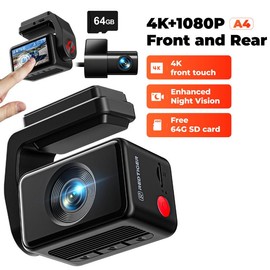 REDTIGER F7N 4K Dual Dash Cam with 64GB Card, Built-in WiFi GPS Front 4K/2.5K and Rear 1080P Dual Dash Camera for Cars,3.18 inch Screen,170° Wide Angle, Parking Monitor, Support 256GB Max - Select: A4