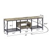 Vecelo TV Stand with Power Outlet Entertainment Media Center for