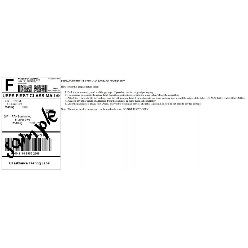 Casablanca TESTING SERVICE For Your Casablanca Ceiling Fan W-31 Wall