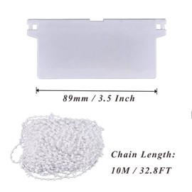 Vertical Blind Set SAIYU Vertical Blind Repair Kit With 12 Pack 45 mm*89 mm White Bottom Weights Slats And 12 Pack Top Hangers And 10 M Vertical Blind Bottom Chain with 6 Pack Plastic Chain Connectors