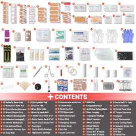 Heltrek Medical Kit with Hanging Hook, 450 Piece Well-Organized Large Trauma First Aid Kits for Home, Travel, Sports, Business, Office, Portable Professional Emergency Bag Fully Stocked for Outdoor