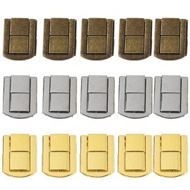 Pack of 15 Stainless Steel Box Hasp Box Jewellery Box for Making Gift Boxes, Packaging Boxes, Cosmetic Boxes, 3 Colours