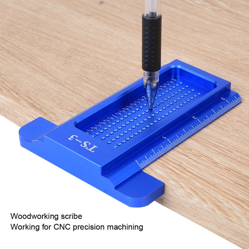 TS-3 Aluminum Alloy Ruler Woodworking Measuring Tool Mini Scriber Hardware
