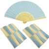 Woohome Folding Fans White Paper Hand Fan Bamboo Fan for