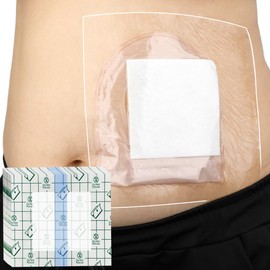 Ostomy Shower Cover Waterproof Ostomy Bag Covers Shower Guard Stoma Shower Shields Colostomy Bathing Bags Shower Protector Adhesive Bandage with Non-Stick Pad for Showering 12"x14" 14 Pcs