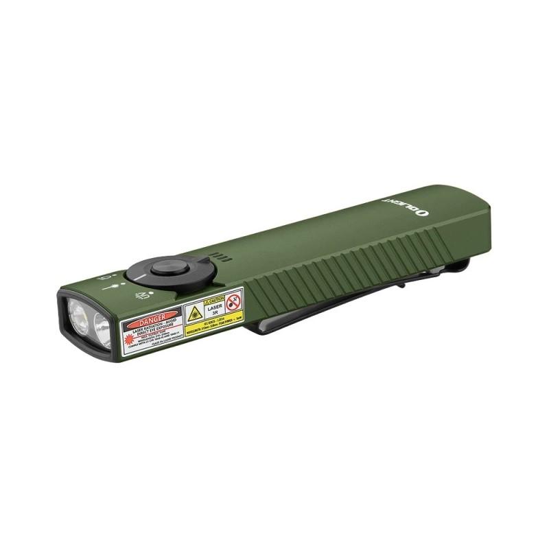 Olight Arkfeld Pro OD Green CW w/Amercian Flag, LED Light/UV/Green