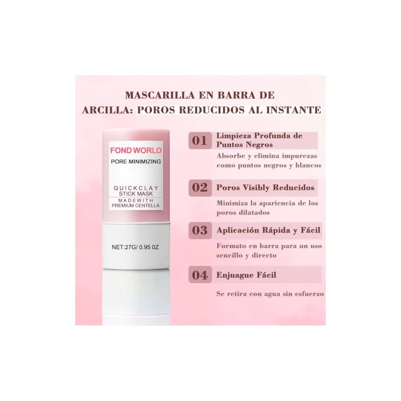 3PC Mascarilla de Arcilla en Barra con Centella Asiática,Poremizing Quick