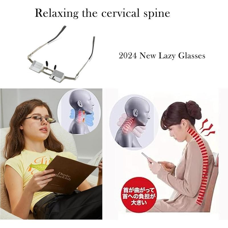 Lazy Glasses Laying Down Light-weight Prism Glasses Relaxer when Reading