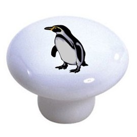 Set of 2 Penguin Ceramic Cabinet Drawer Pull Knobs