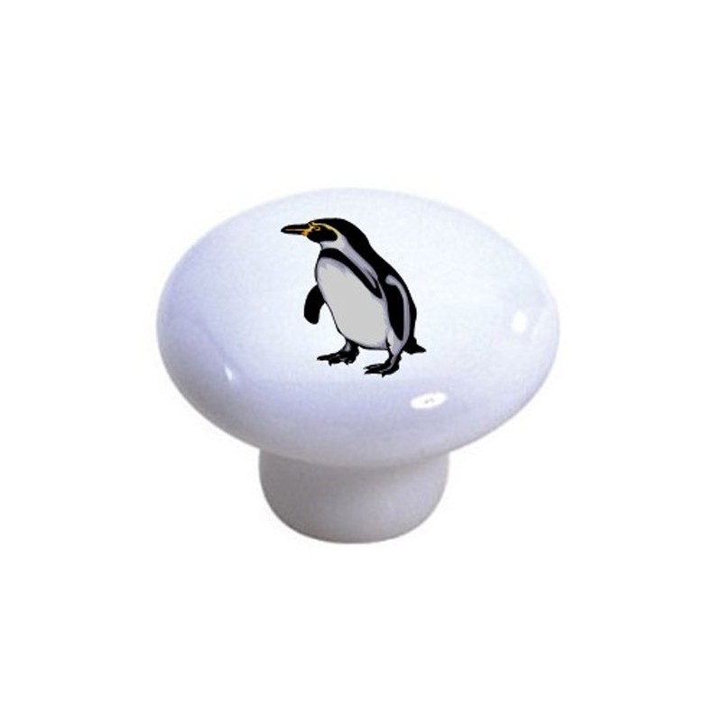Set of 2 Penguin Ceramic Cabinet Drawer Pull Knobs