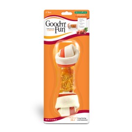 Good ’N’ Fun Triple Flavor Chews, Rawhide Treats For Dogs, 6-Inch Bone