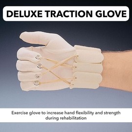 Sammons Preston Deluxe Traction Glove, Left Handed Exercise Glove, Rehabilitation & Physical Therapy Gloves for Flexion of Joints & Fingers, Hand Exerciser for Increasing Strength, Small/Medium