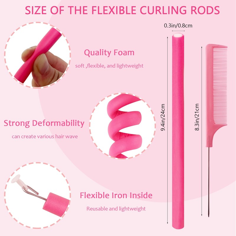 BIEAEIA 60 Piezas de Varillas Flexibles para Rizar, Varillas Flexibles
