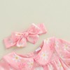Himllauen Baby Girl Romper Outfit Bow Print Cute Doll Collar