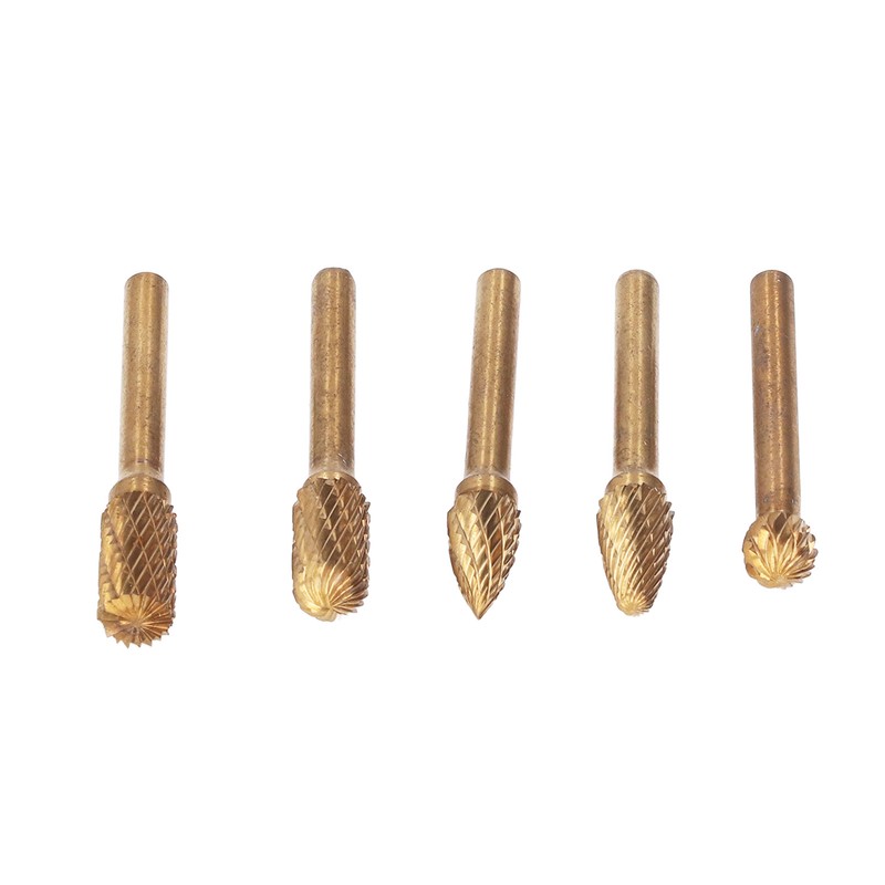 5Pcs Grinding Bit Head Rotary File Burr Double Cut Tool