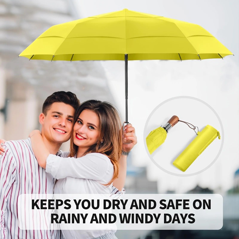 Windproof Fully-Automatic Large Folding Umbrella with Alloy Ribs UV Resistant
