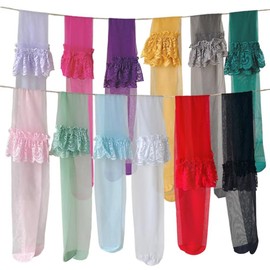 Eukkis 1D Ultra Thin Over Knee Socks with Lace for Spring and Summer, 31.5 inches (80 cm), UV Protection, Sheer, 19 Colors, Sexy Thigh High Socks, Elastic Socks, green (mint green), Free size