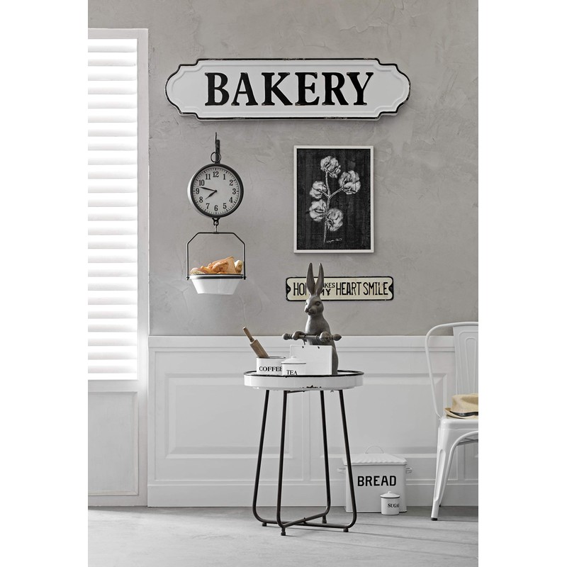 Creative Co-Op White Decorative Reproduction Scale Wall Clock