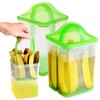 Youngever 2 Pack Pickle Container with Strainer, Plastic Pickle Holder